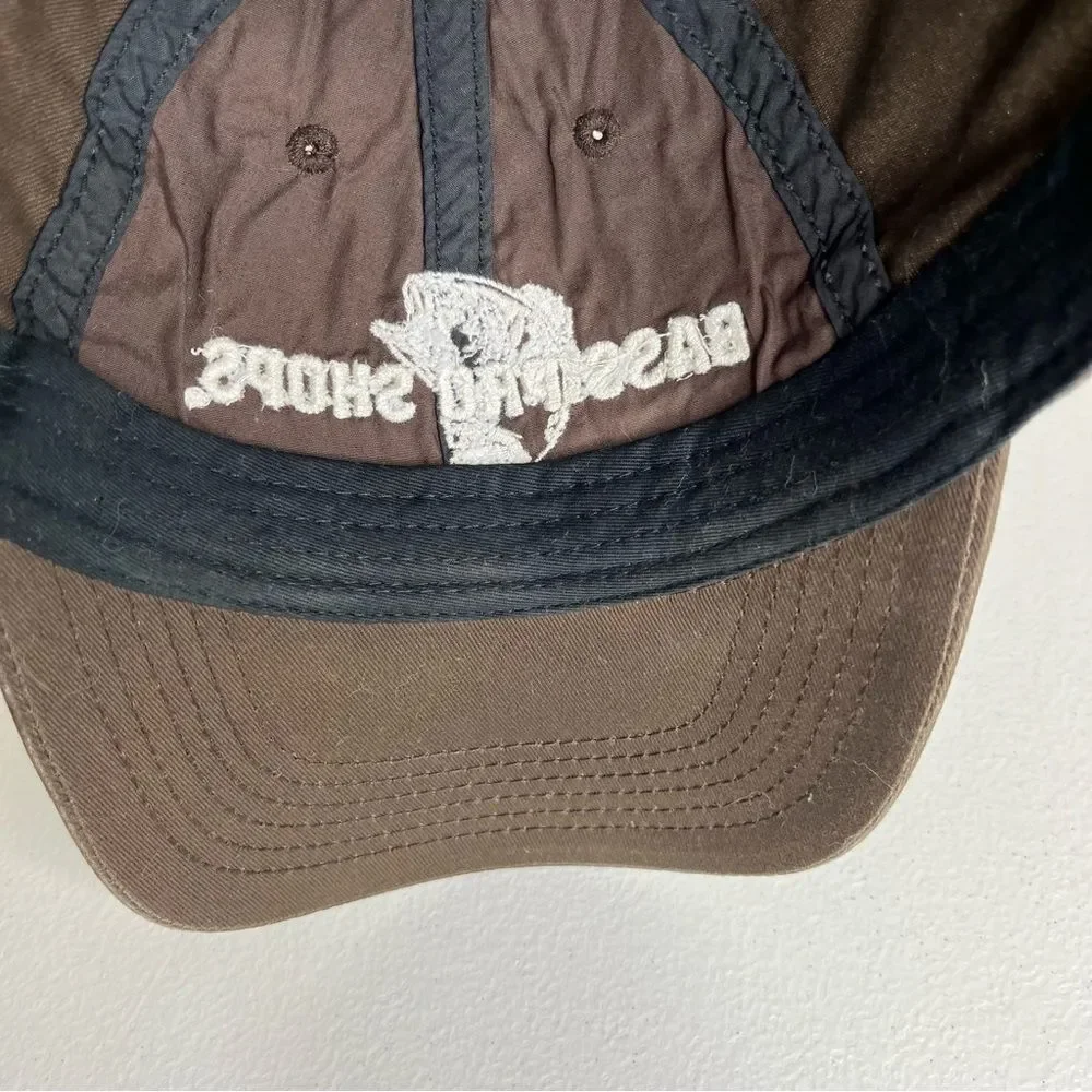 Bass Pro Shops Brown Embroidered Snapback 6 Panel Low Profile Ball Cap Hat OSFA